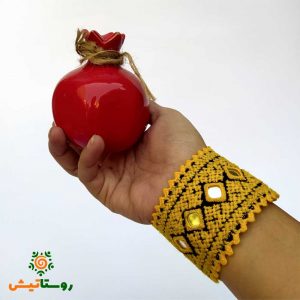 دستبند سوزن‌دوزی بلوچی بِینَگ (زرد)