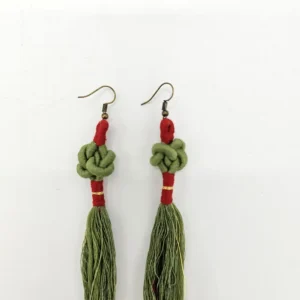 گوشواره گره‌سرشتی زیتونی