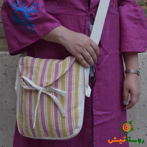 کیف دستبافت دوشی تابستانه راه راه طرح 2
