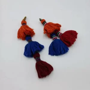 آویز منگوله دار سه تایی (نارنجی-آبی-قرمز)