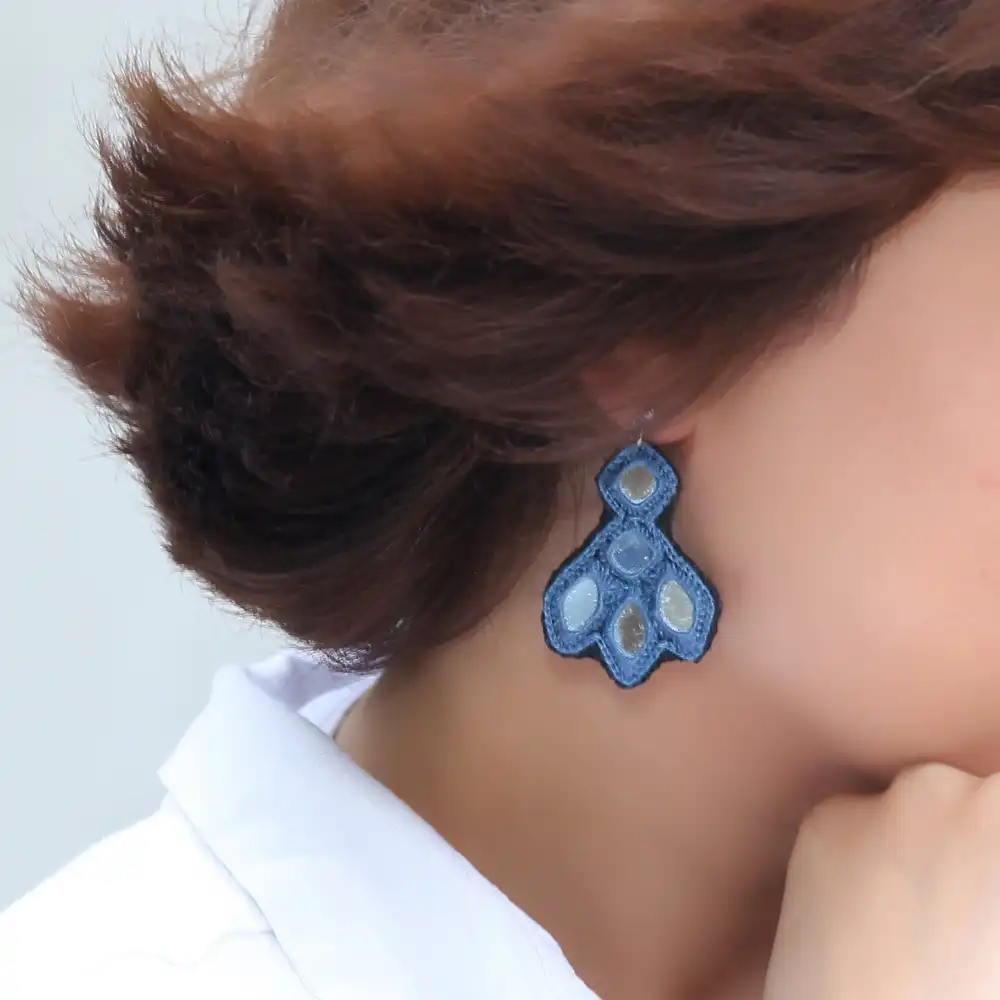گوشواره سوزندوزی بلوچی مهگنج