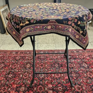 رومیزی پته دوزی درخت‌زندگی سرمه‌ای آستردار