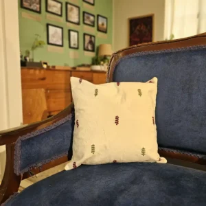 کاور کوسن سوزندوزی برگریزان سبز-زرشکی