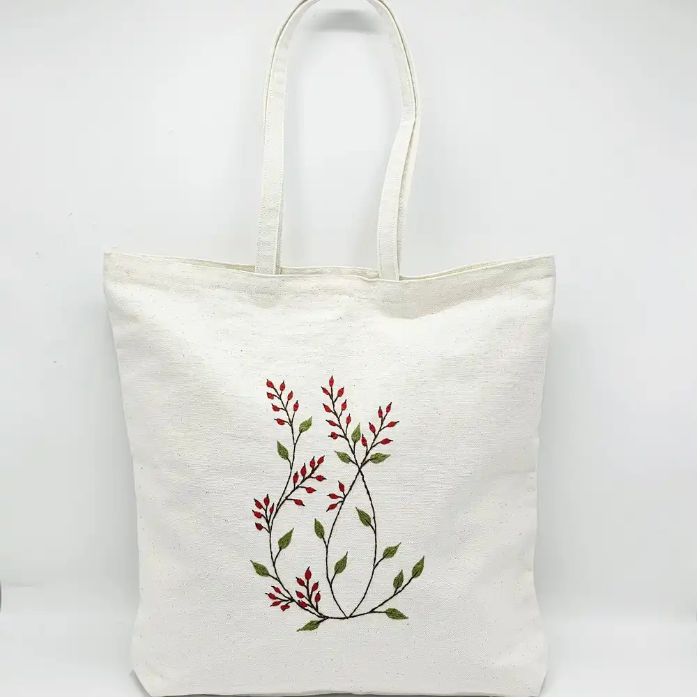 ساک پارچهای زیپدار طرح زرشک بزرگ ساک پارچهای زیپدار طرح زرشک بزرگ