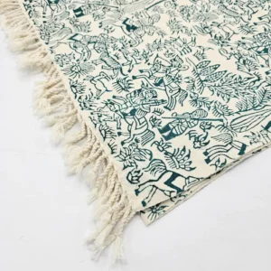 رومیزی رانر قلمکار طرح چوگان سبز