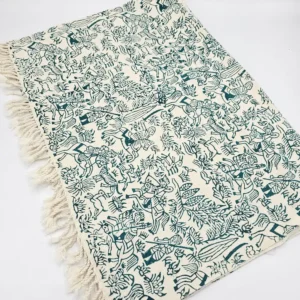 رومیزی رانر قلمکار طرح چوگان سبز