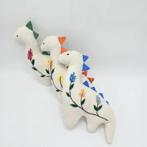 عروسک دایناسور پارچهای گلدوزی