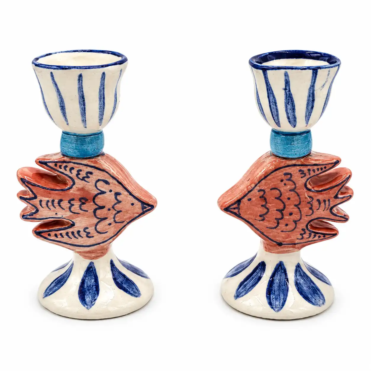 Whimsical Fish Ceramic Candleholders
